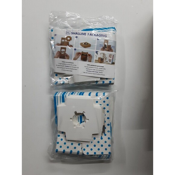 Cupcake Boxes Individual Blue Polka Dots and Stripped - Picture 5 of 6